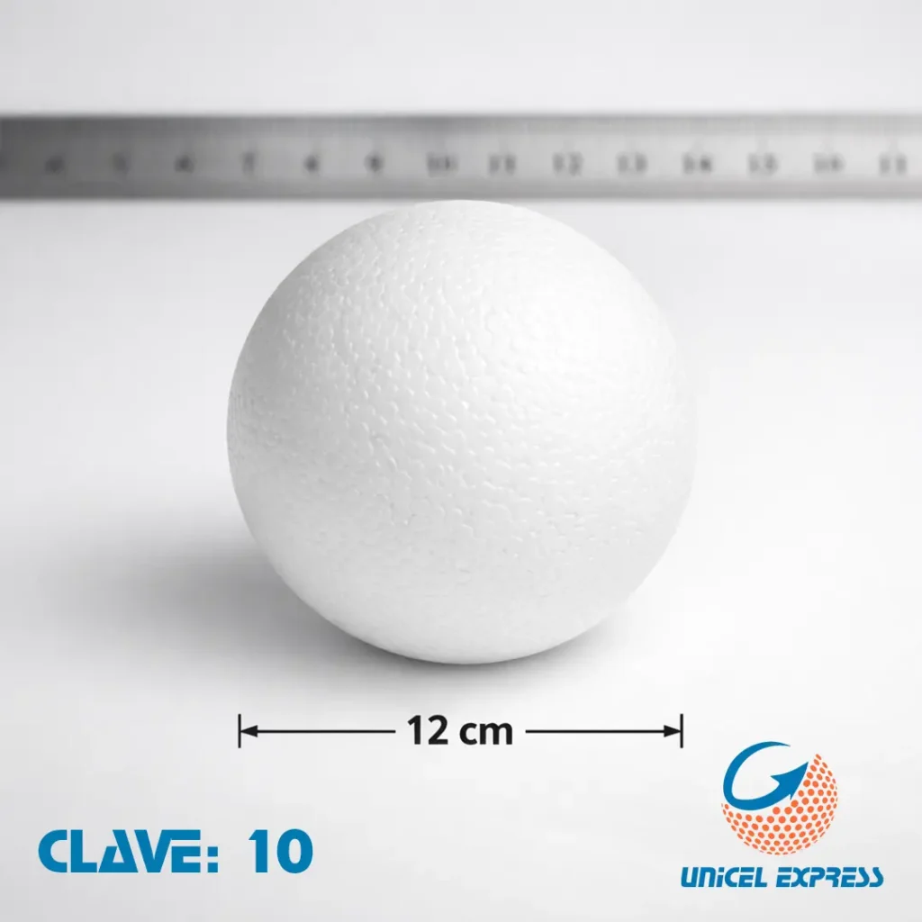 Clave 10 Esfera Unicel 12 cm Empaque 30 piezas