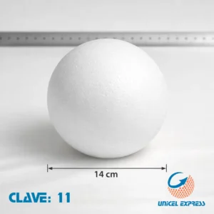 Clave 11 Esfera Unicel 14 cm Empaque 20 piezas