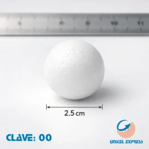 CLAVE 00 Esfera Unicel 2.5 cm Empaque 100 piezas