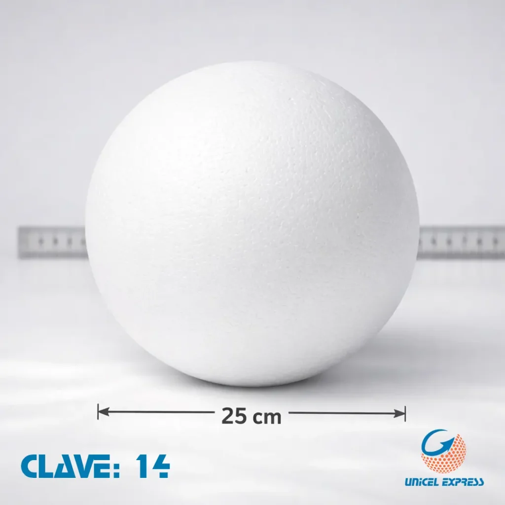 Clave 14 Esfera Unicel 25 cm Empaque 4 piezas