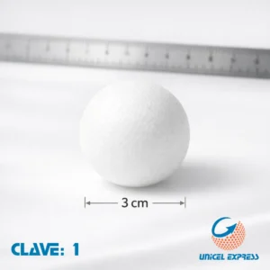 CLAVE 1 Esfera Unicel 3 cm Empaque 100 piezas