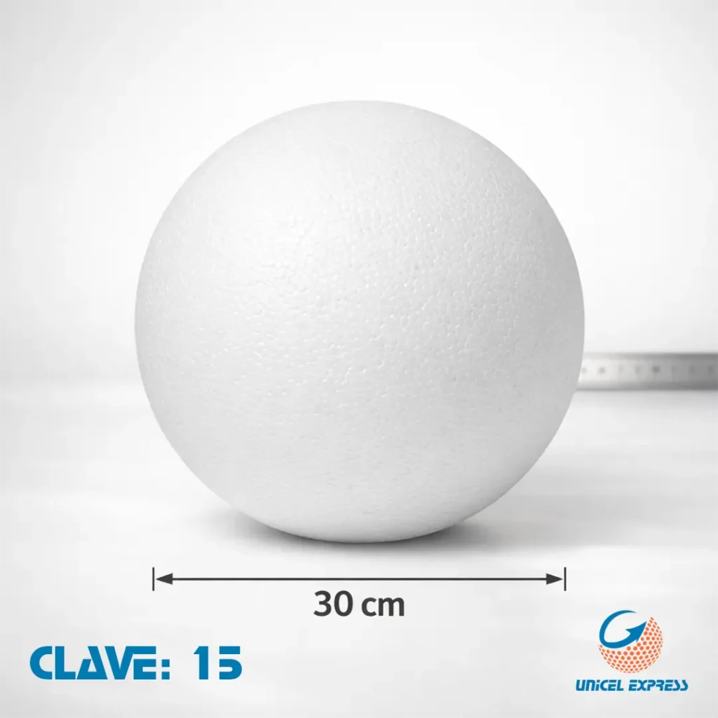 Clave 15 Esfera Unicel 30 cm Empaque 2 piezas