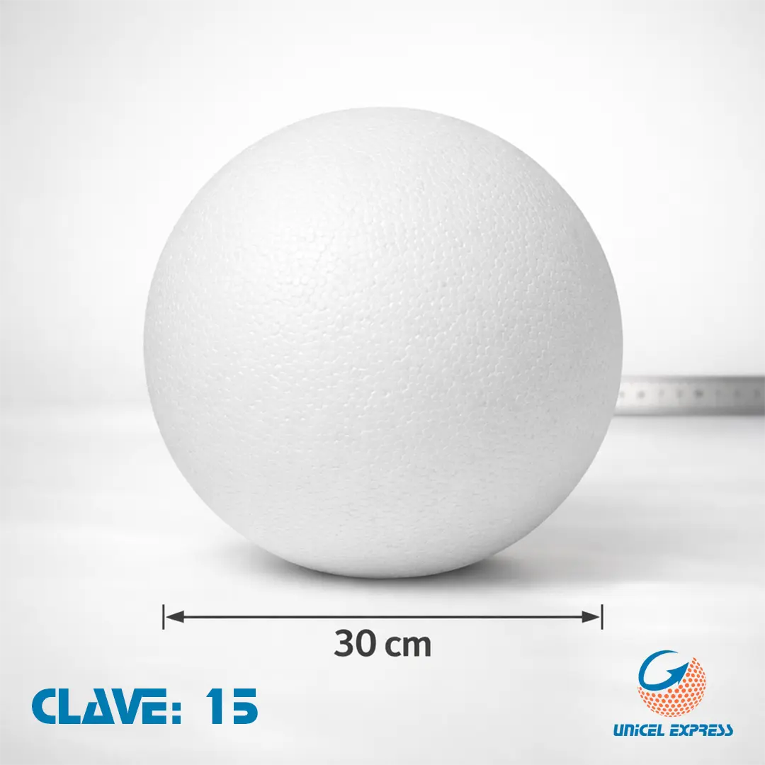Clave 15 Esfera Unicel 30 cm Empaque 2 piezas