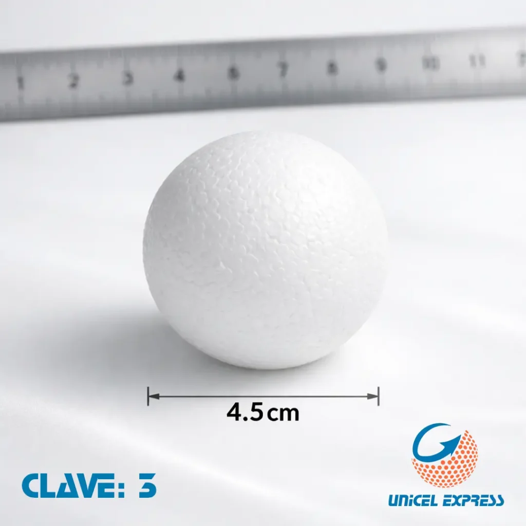 CLAVE 3 Esfera Unicel 4.5 cm Empaque 100 piezas