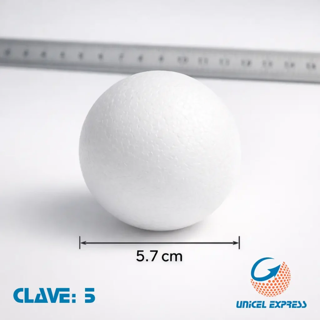 Clave 5 Esfera Unicel 5.7 cm Empaque 100 piezas