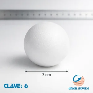 Clave 6 Esfera Unicel 7 cm Empaque 50 piezas