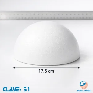 Clave 31 Media Esfera Unicel 17.5 cm Empaque 20 piezas
