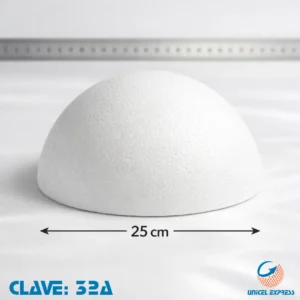 Clave 32A Media Esfera Unicel 25 cm Empaque 10 piezas