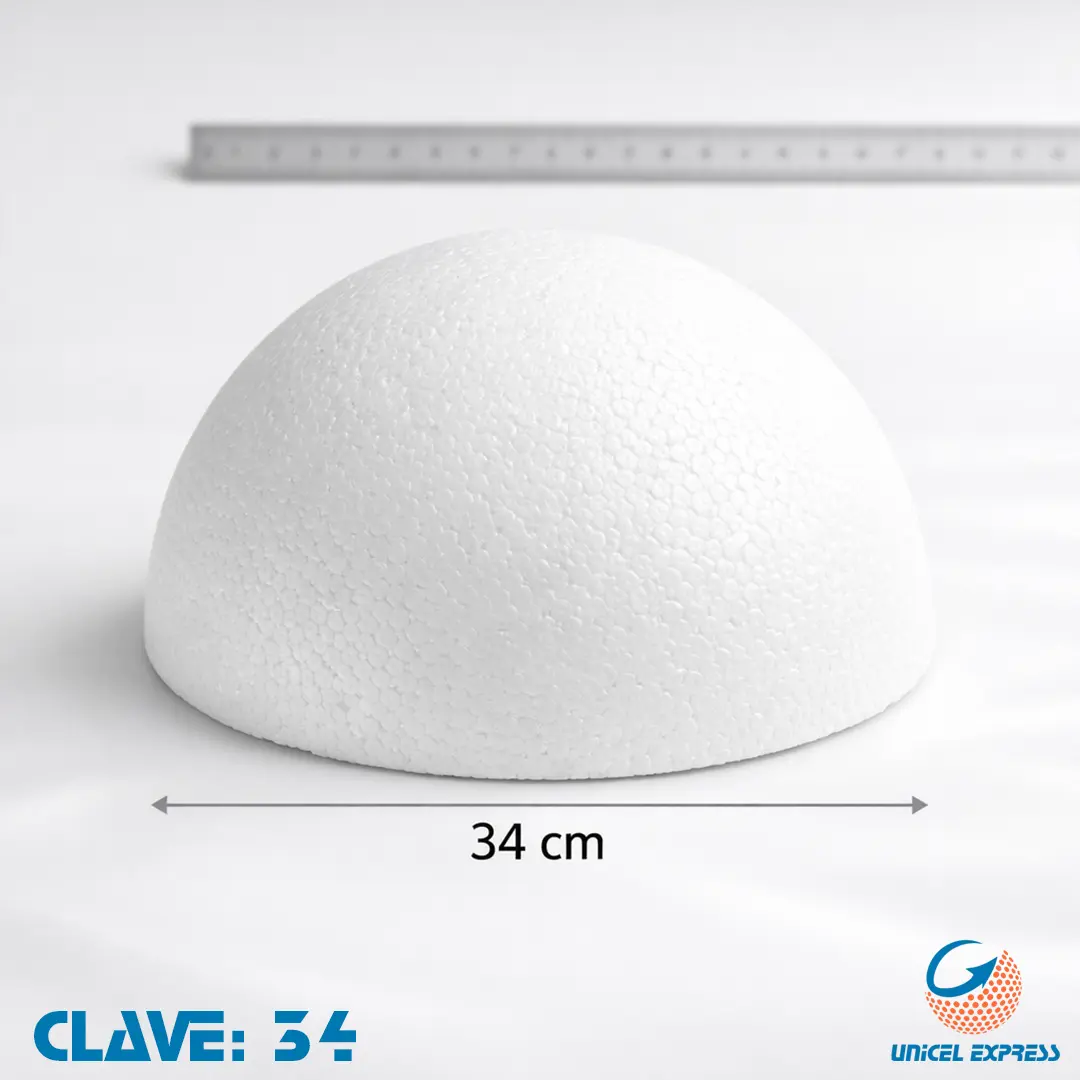Clave 34 Media Esfera Unicel 34 cm Empaque 5 piezas