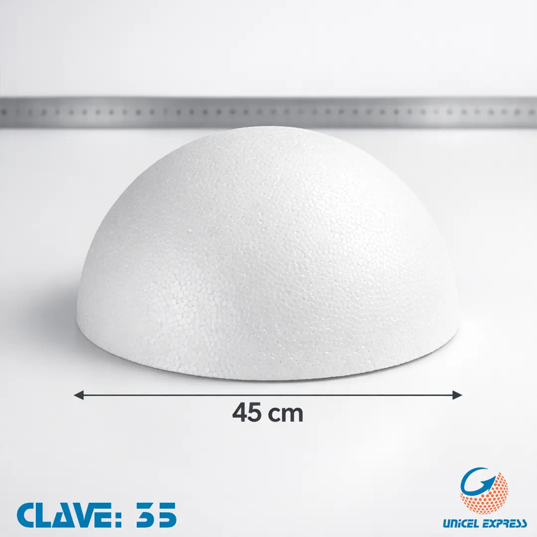 Clave 35 Media Esfera Unicel 45 cm Empaque 10 piezas