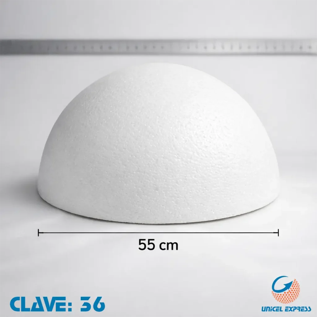 Clave 36 Media Esfera Unicel 55 cm Empaque 8 piezas