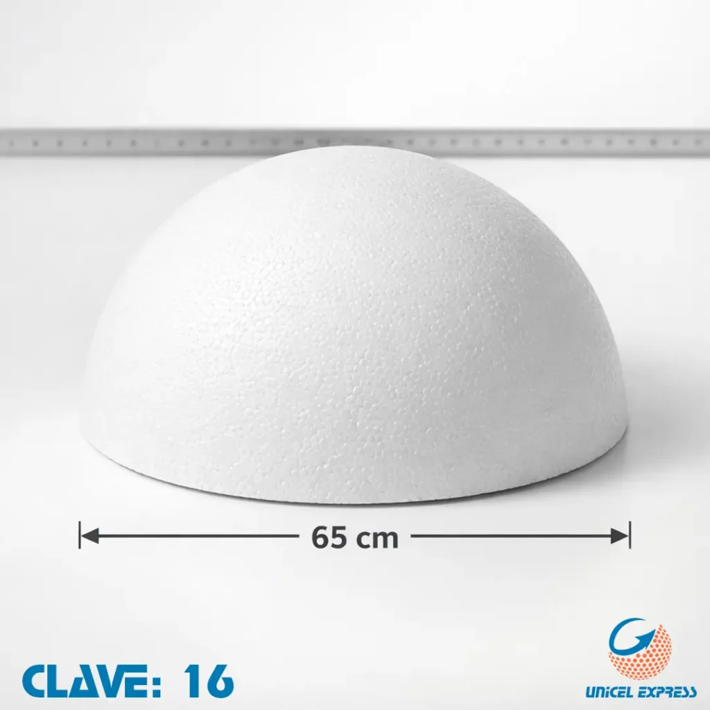 Clave 16 Media Esfera Unicel 65 cm Empaque 1 pieza
