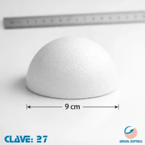 Clave 27 Media Esfera Unicel 9 cm Empaque 100 piezas
