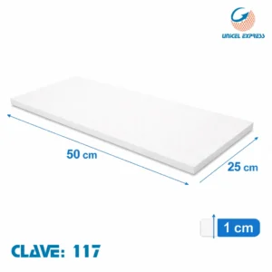 Clave 117 Placas de Unicel 50x25x1 cm Empaque 20