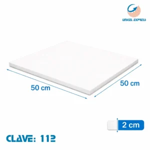 Clave 112 Placas de Unicel 50x25x2 cm Empaque 20 piezas
