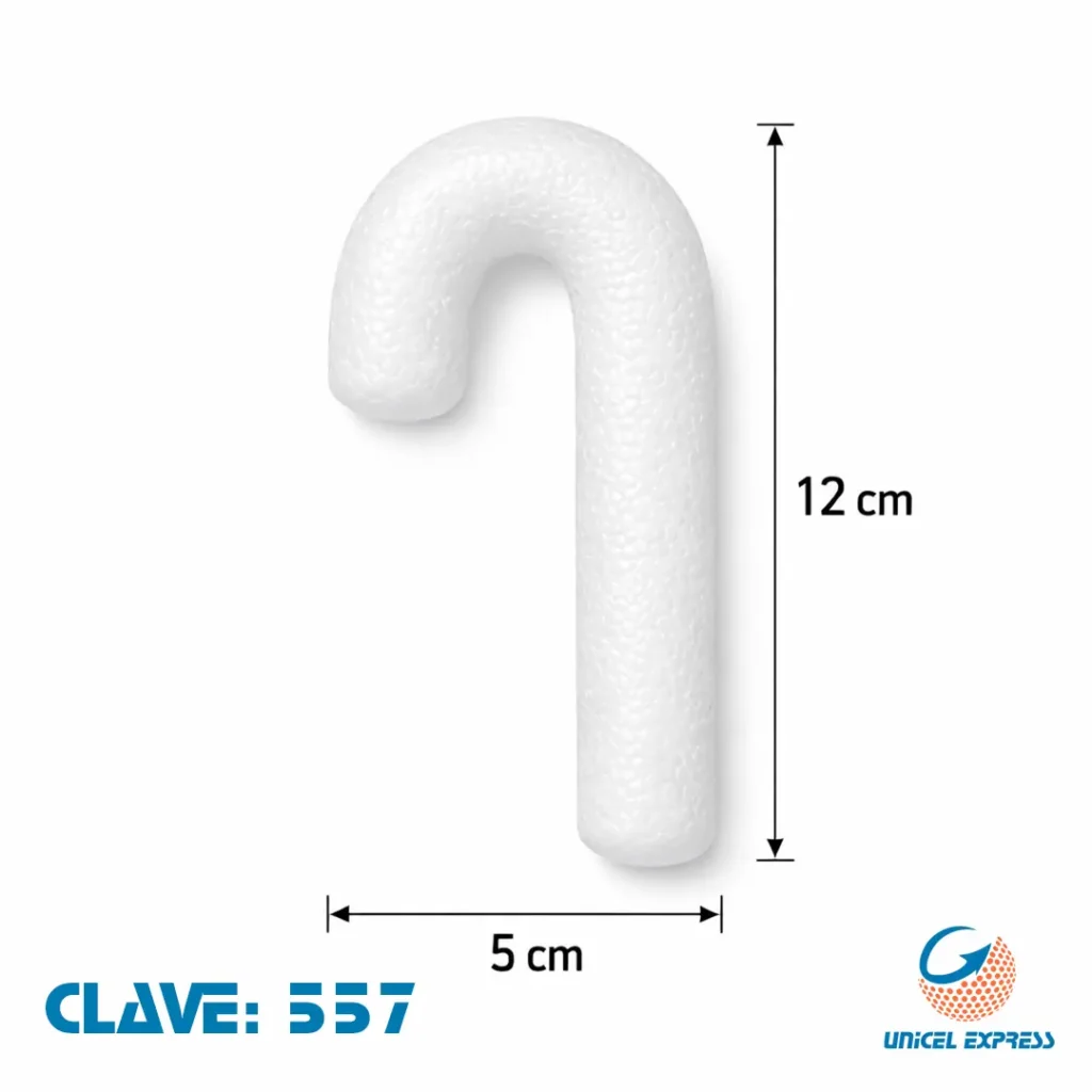 Clave 557 Bastón de Unicel 12 cm Empaque 20 piezas