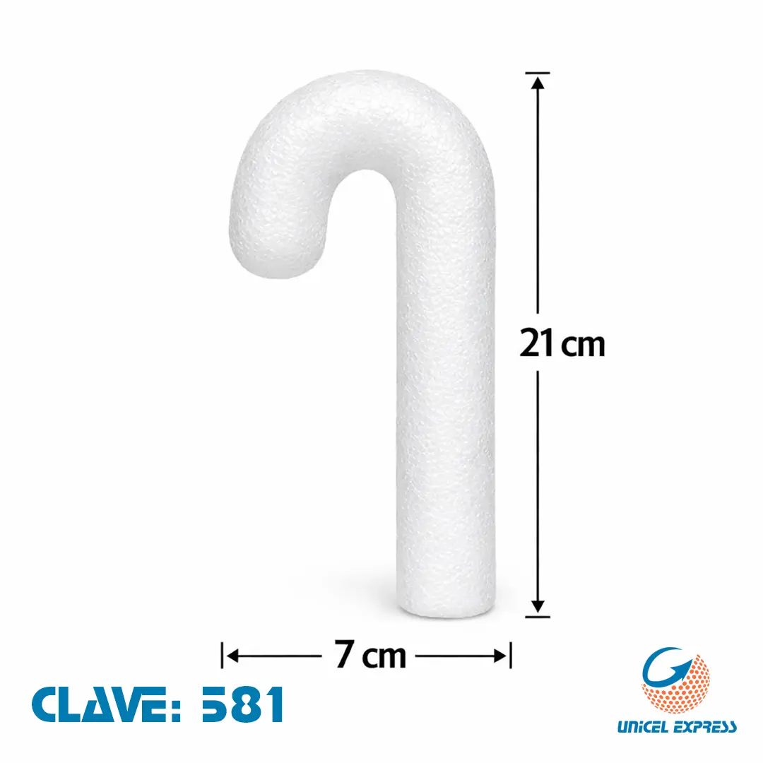 Clave 581 Bastón de Unicel 21 cm Empaque 10 piezas