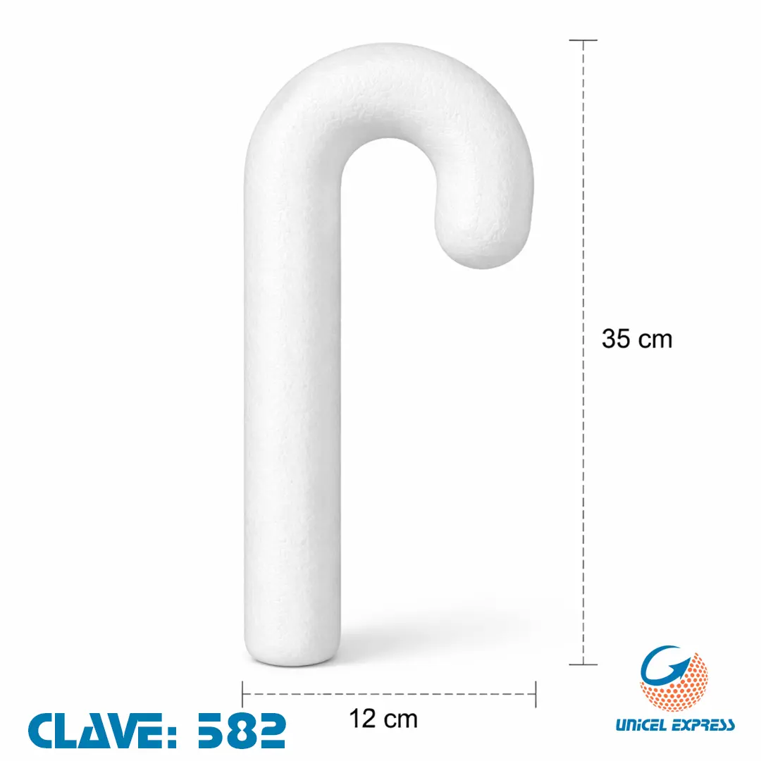 Clave 582 Bastón de Unicel 35 cm Empaque 25 piezas