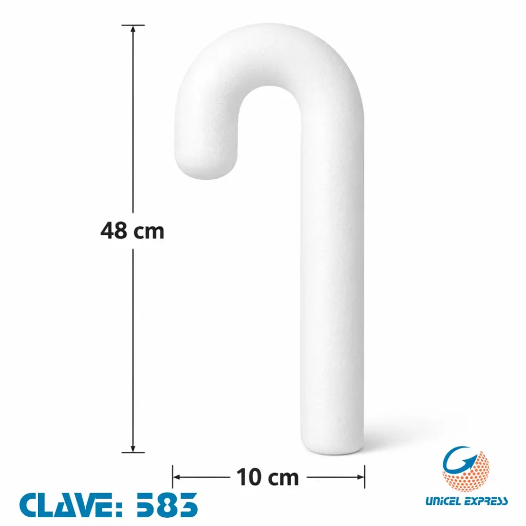 Clave 583 Bastón de Unicel 48 cm Empaque 10 piezas