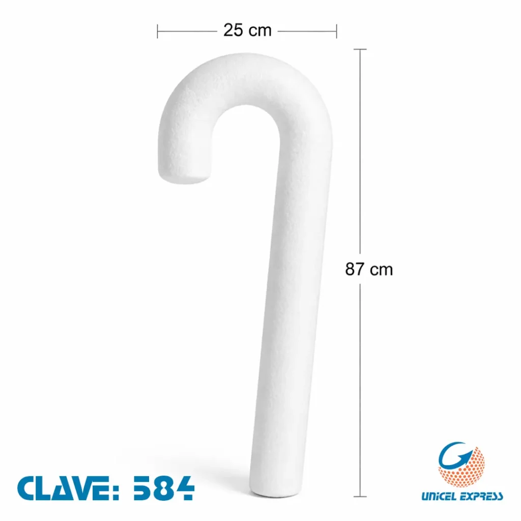 Clave 584 Bastón de Unicel 87 cm Empaque 10 piezas