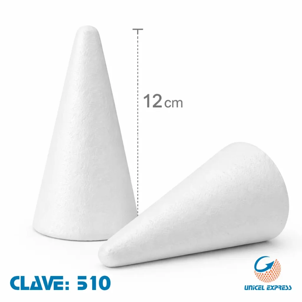 Clave 510 Cono de unicel no2 de 12 cm Empaque 100