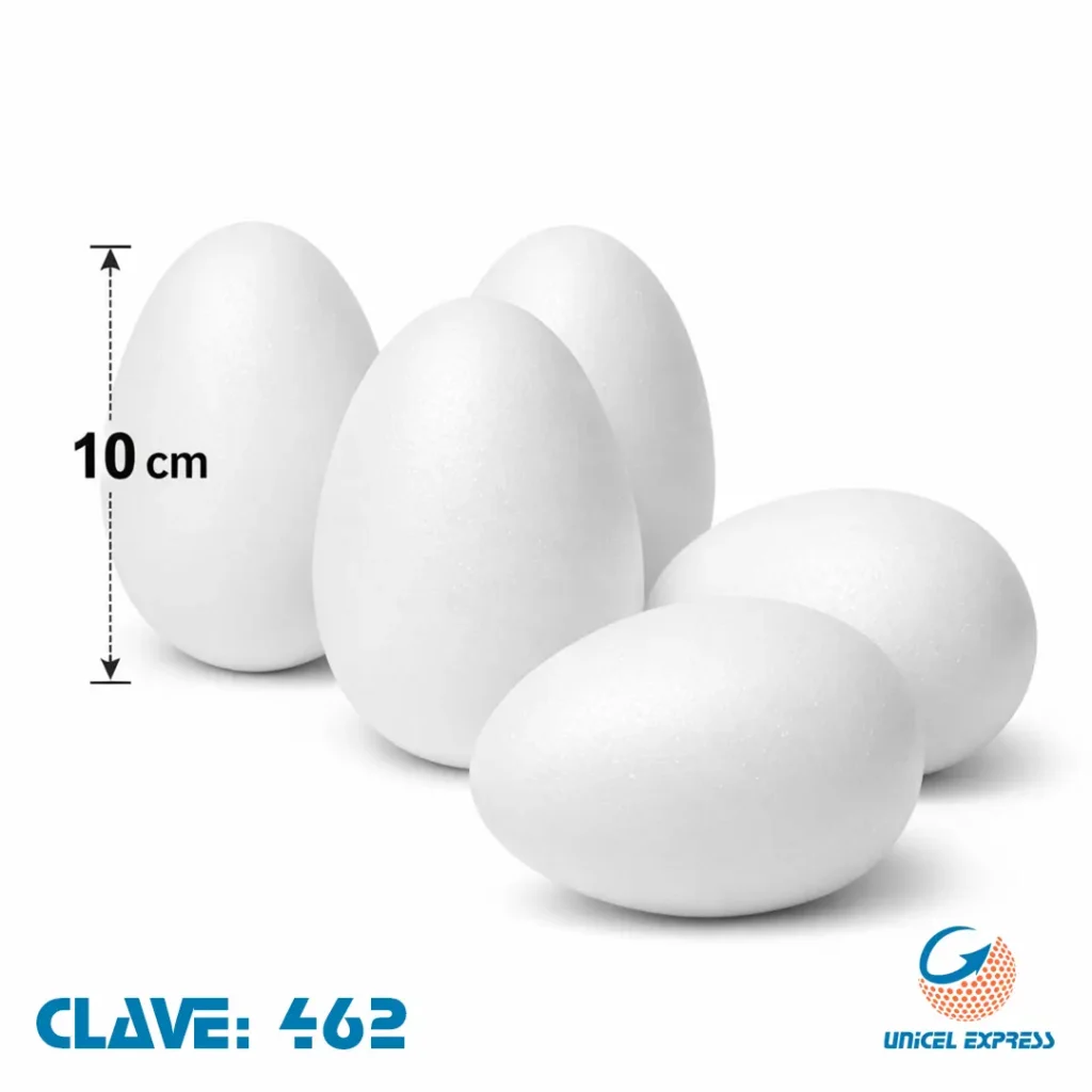 Clave 462 Huevos de Unicel 10 cm 25 piezas
