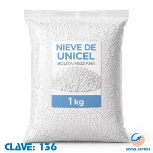 Clave 136 Nieve de Unicel Bolita Mediana Empaque 1 Kg