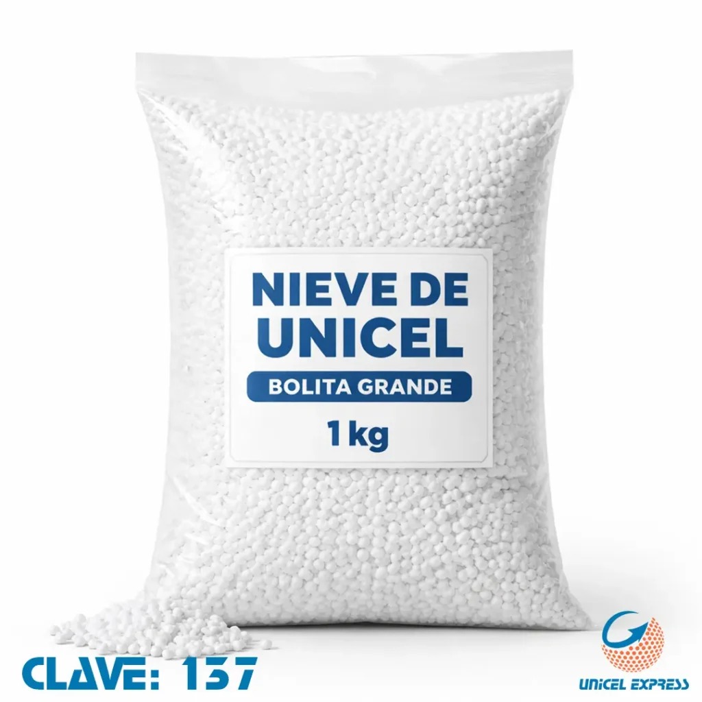 Clave 137 Nieve de Unicel Bolita Grande Empaque 1 Kg