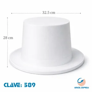 Clave 589 Sombrero de Unicel  Copa 32.5x28 cm 5 piezas