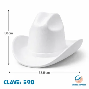Clave 598 Sombrero de Unicel Texano 33.5x30 cm 5 piezas